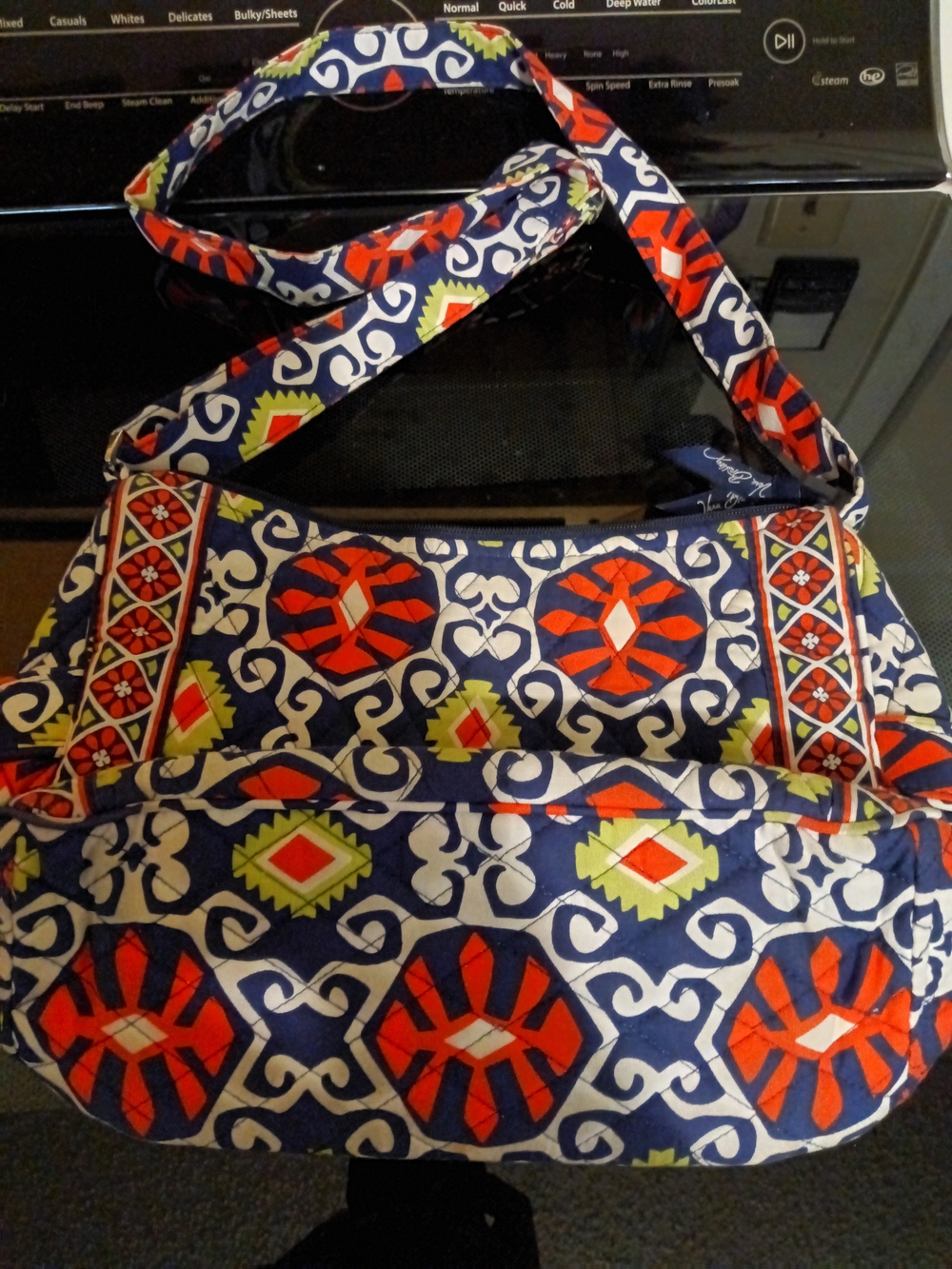 Vera Bradley Quilted Navy Geometric Print Shoulder Bag